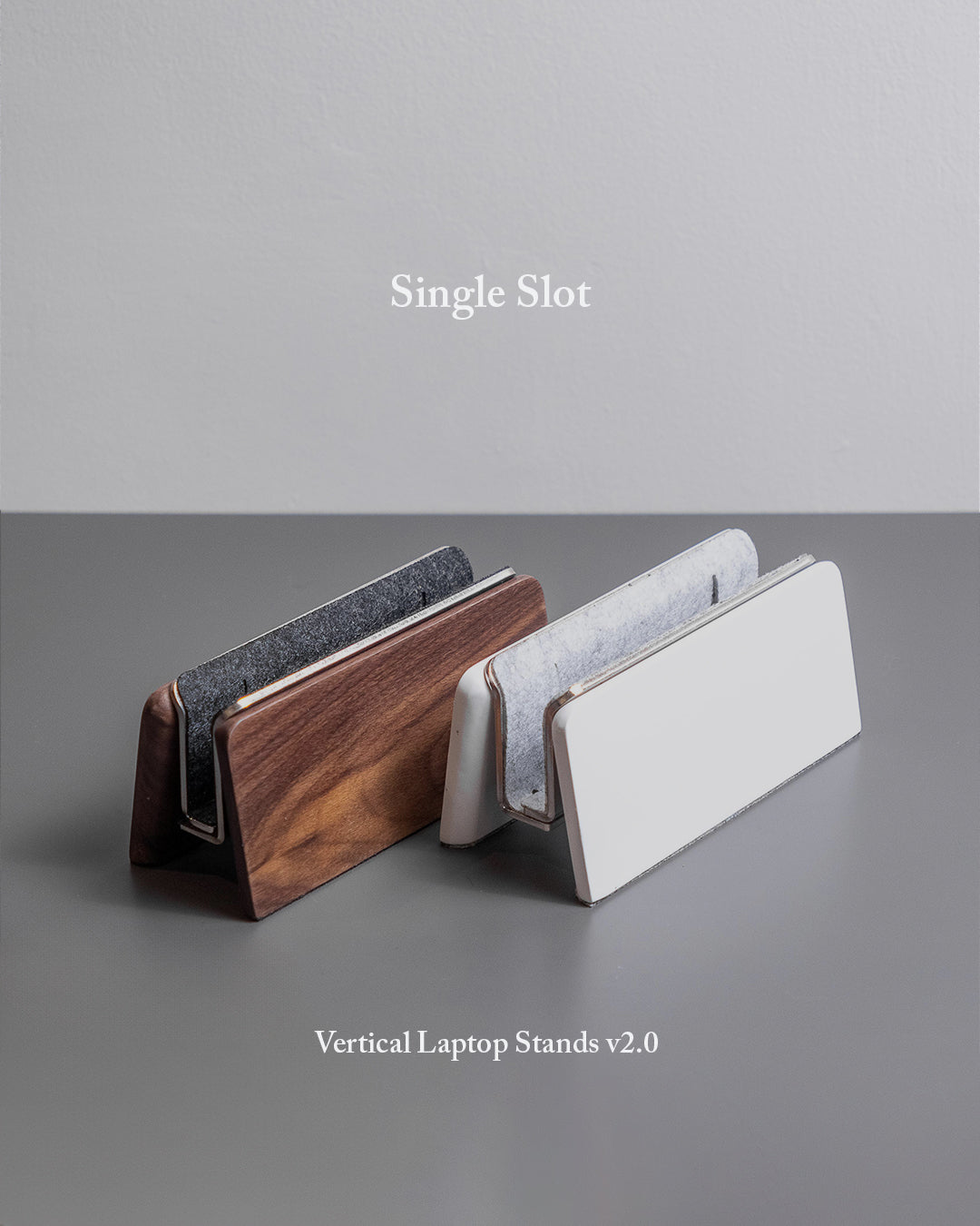 Vertical Laptop Stand | Adjustable | Walnut